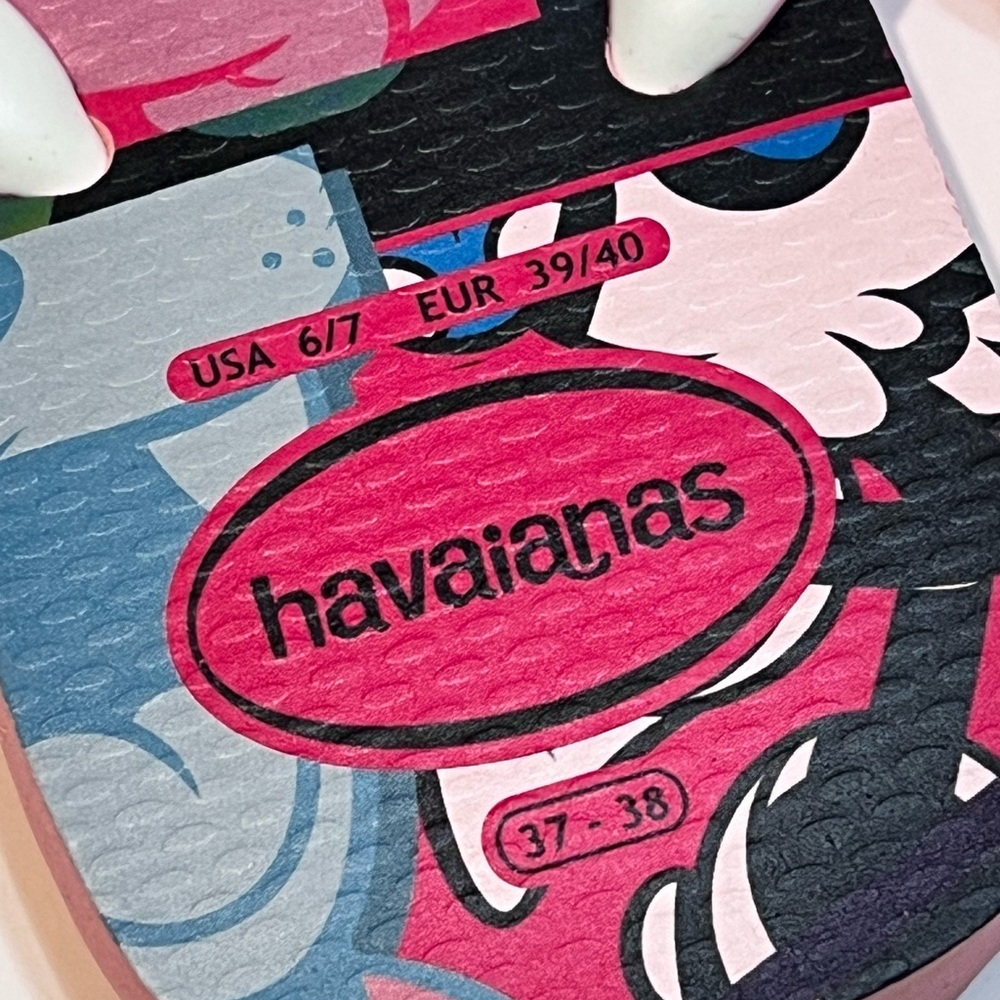 NWT HAVAIANAS Minnie & Daisy Duck Flip Flops  SZ 6-7 / 37-38 - Picture 13 of 16